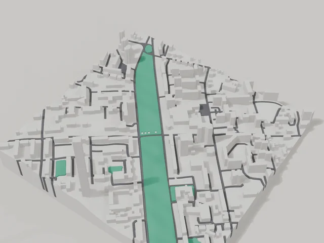 3D-модель: Чернігів — макет центру, ділянка 800 × 800 м