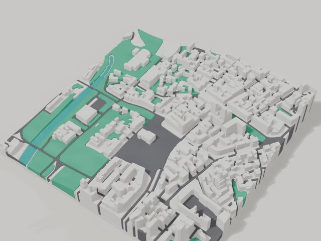 3D-модель: Харків — макет центру, ділянка 800 × 800 м