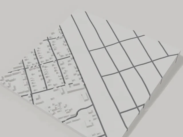 3D model: Kostiantynivka — centre, 800 × 800 m area