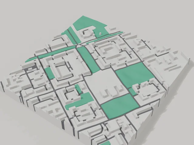 3D model: Kramatorsk — centre, 800 × 800 m area