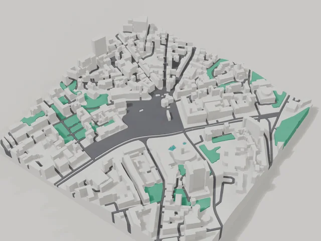 3D-модель: Київ — макет центру, ділянка 800 × 800 м