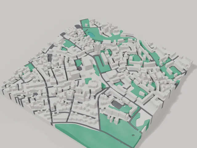 3D model: Luzk — centre, 800 × 800 m area