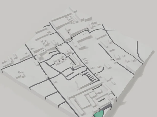 3D model: Melitopol — centre, 800 × 800 m area