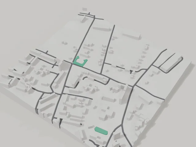 3D model: Nikopol — centre, 800 × 800 m area