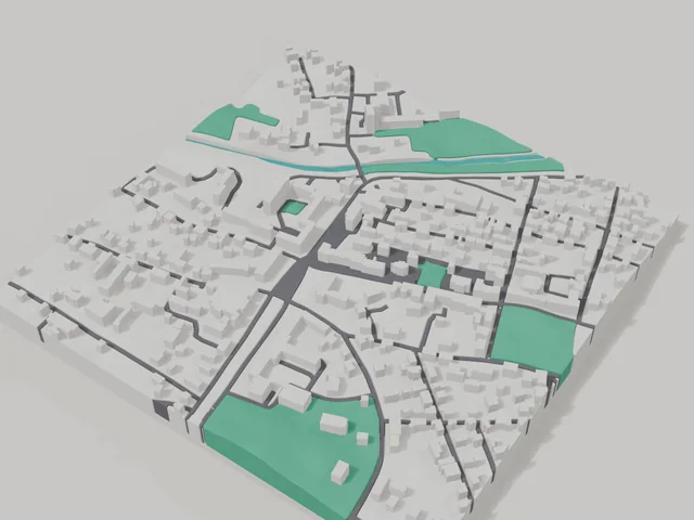 3D model: Nizhyn — centre, 800 × 800 m area