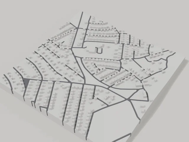 3D model: Novovolynsk — centre, 800 × 800 m area