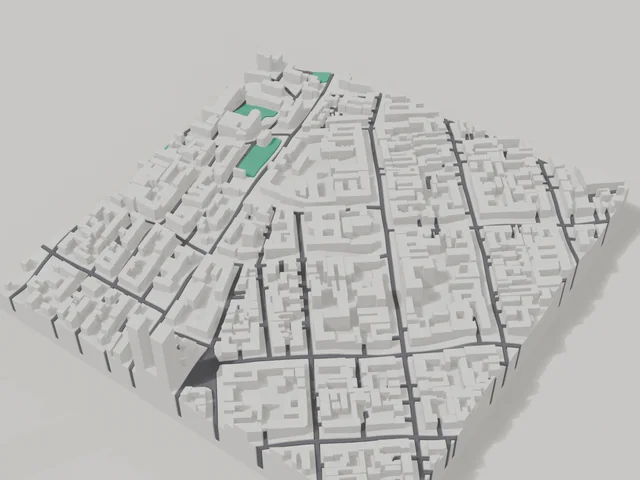 3D-модель: Одеса — макет центру, ділянка 800 × 800 м