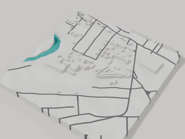 3D model: Pavlohrad — centre, 800 × 800 m area