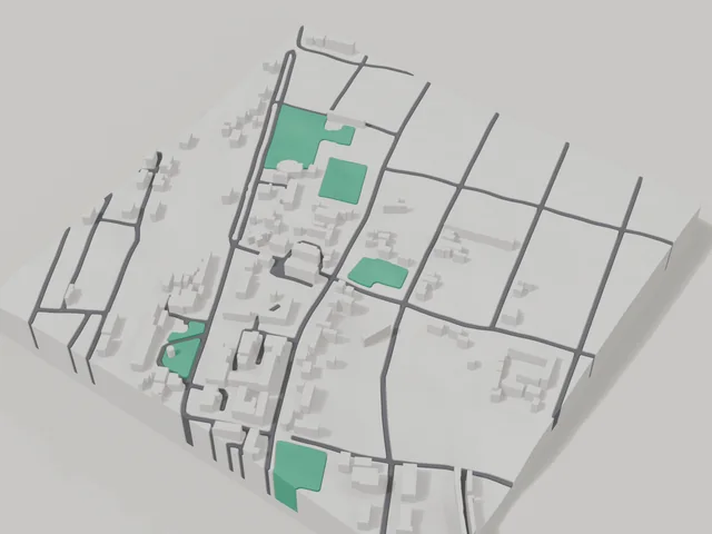 3D model: Podilsk — centre, 800 × 800 m area