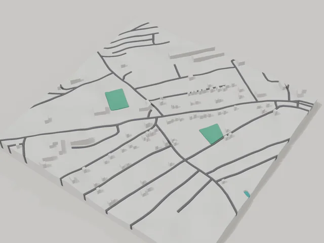 3D model: Samar — centre, 800 × 800 m area