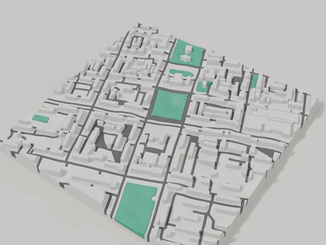 3D model: Sievierodonetsk — centre, 800 × 800 m area