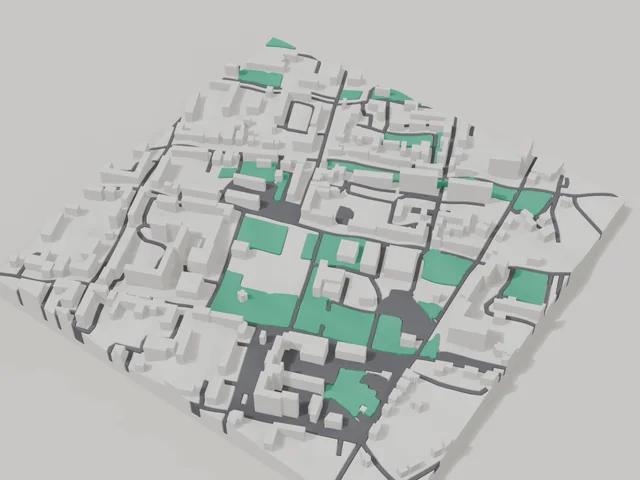 3D model: Sloviansk — centre, 800 × 800 m area