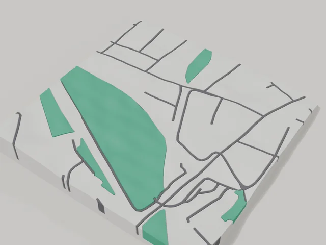 3D model: Smila — centre, 800 × 800 m area