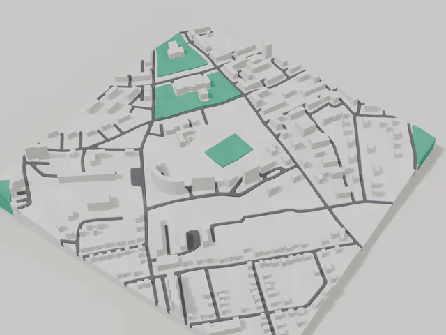 3D model: Svitlovodsk — centre, 800 × 800 m area