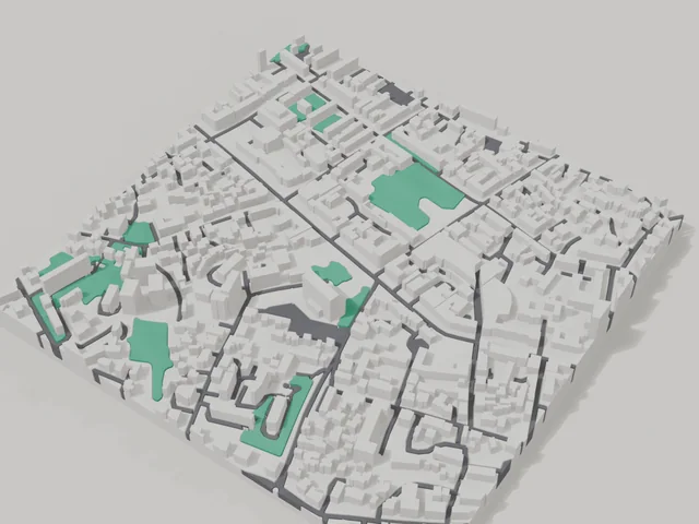 3D-модель: Вінниця — макет центру, ділянка 800 × 800 м