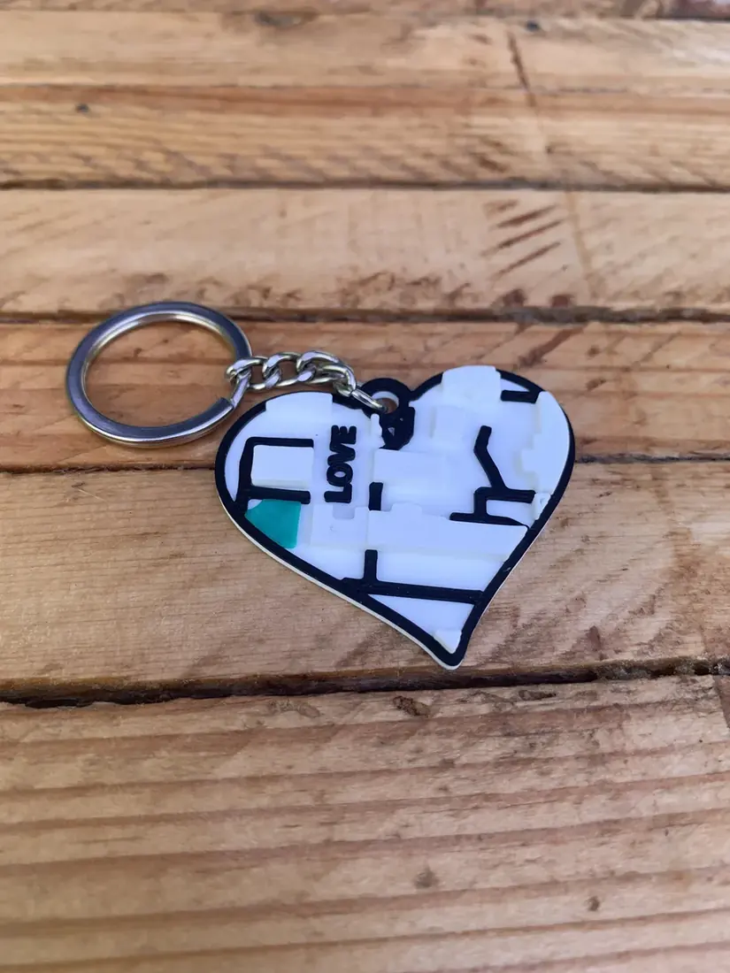 City map keychain — printed sample 105