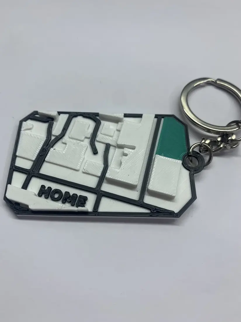 City map keychain — printed sample 102