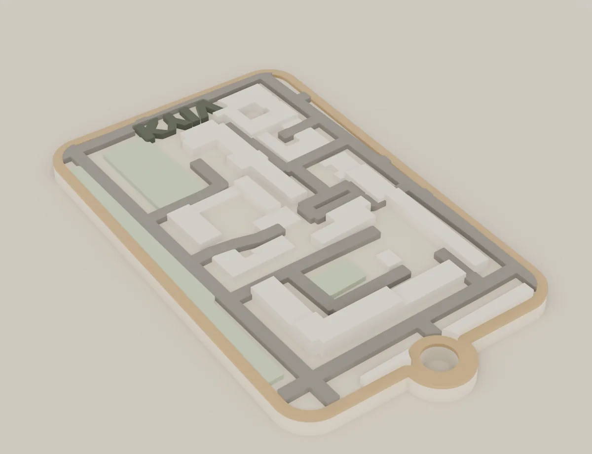 City map keychain — printed sample 3