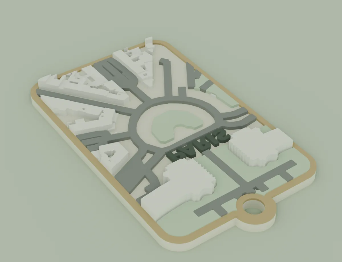 City map keychain — printed sample 4