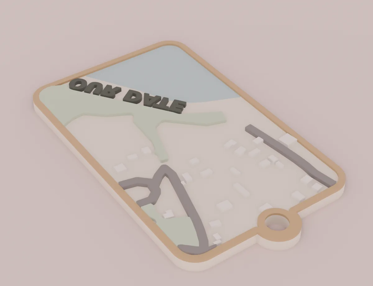 City map keychain — printed sample 6