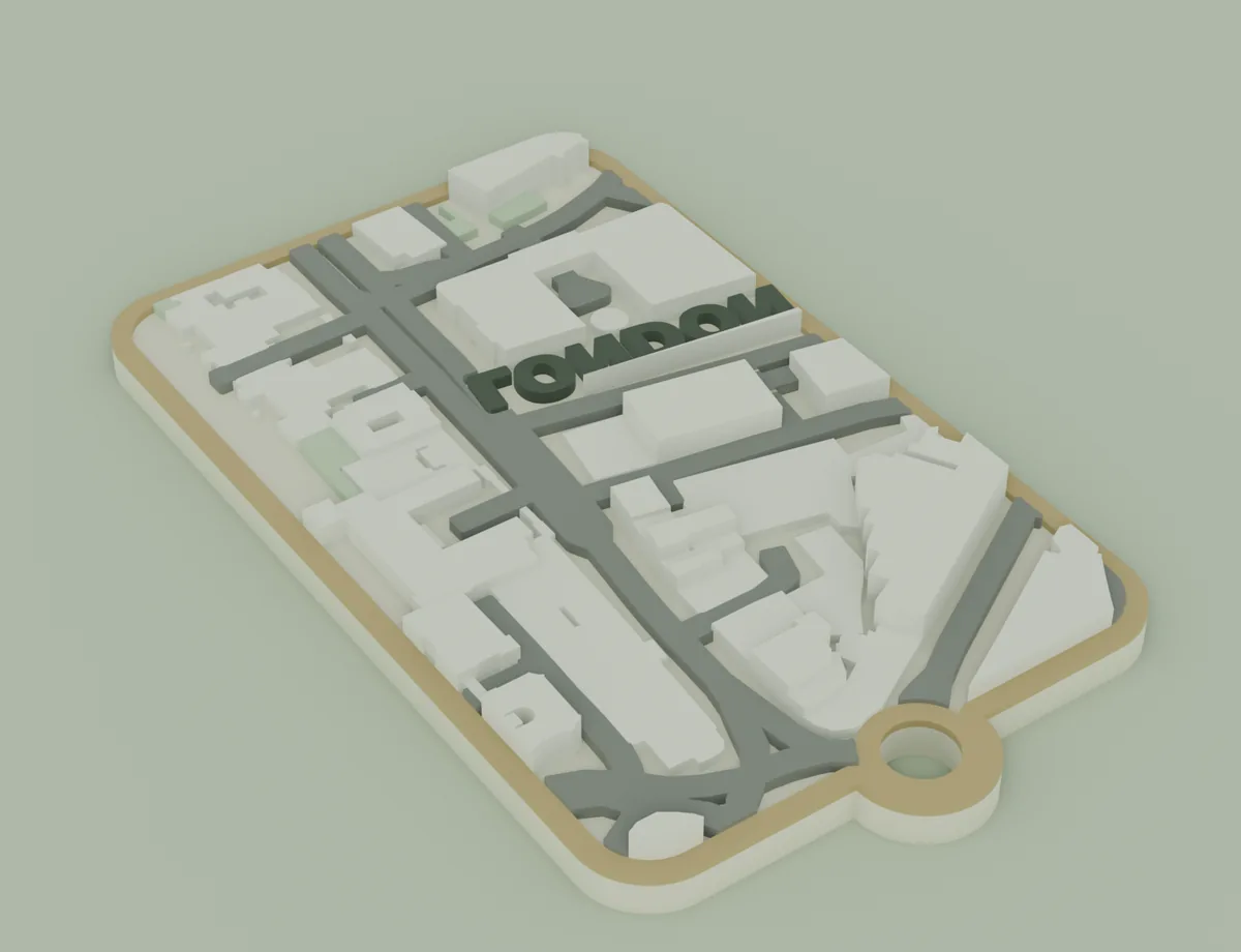 City map keychain — printed sample 8